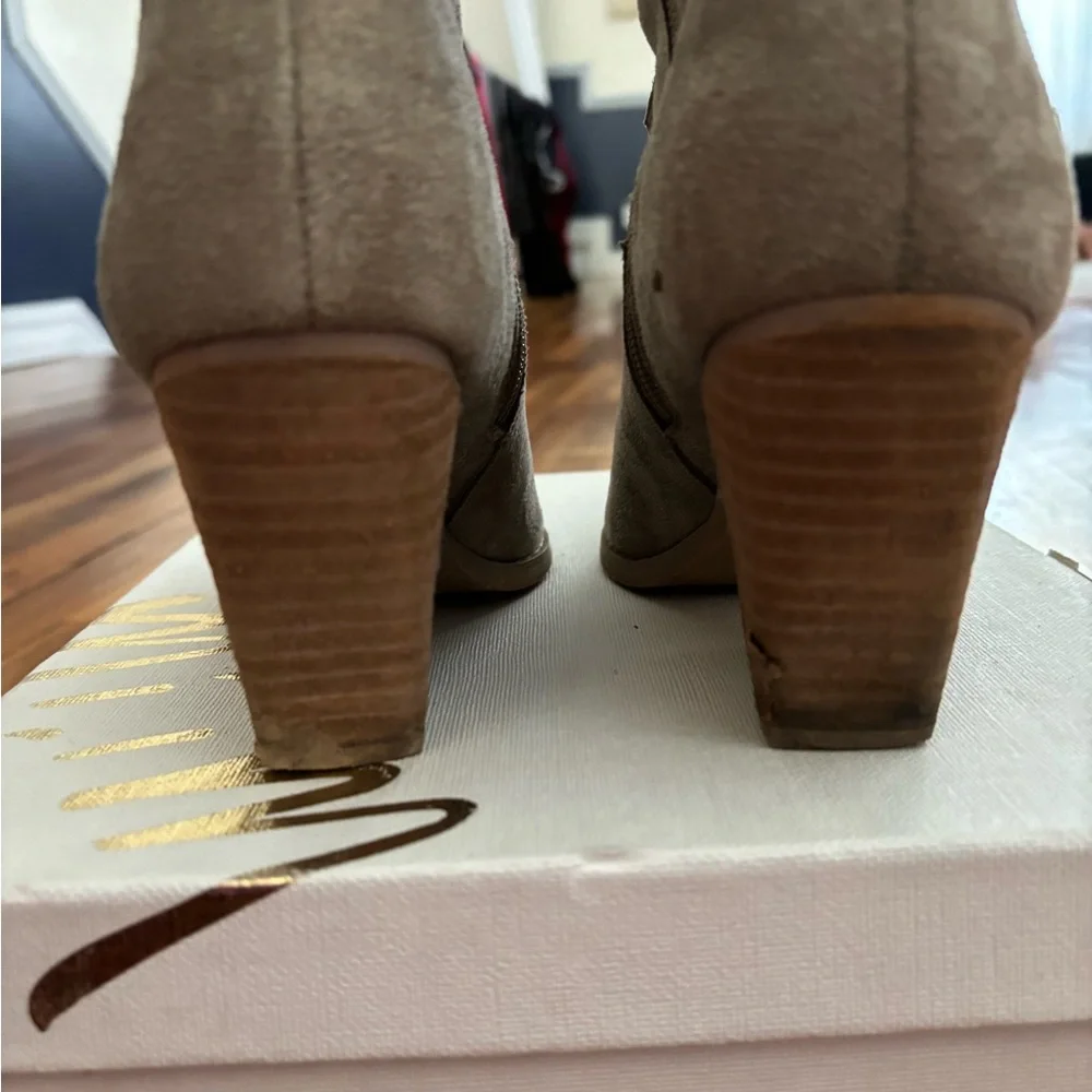 Taupe Suede Booties size 8.5